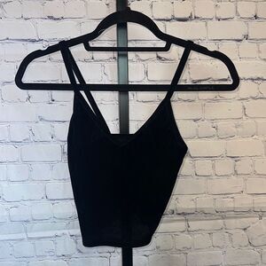 Brandy Melville Black Velvet Camisole Top